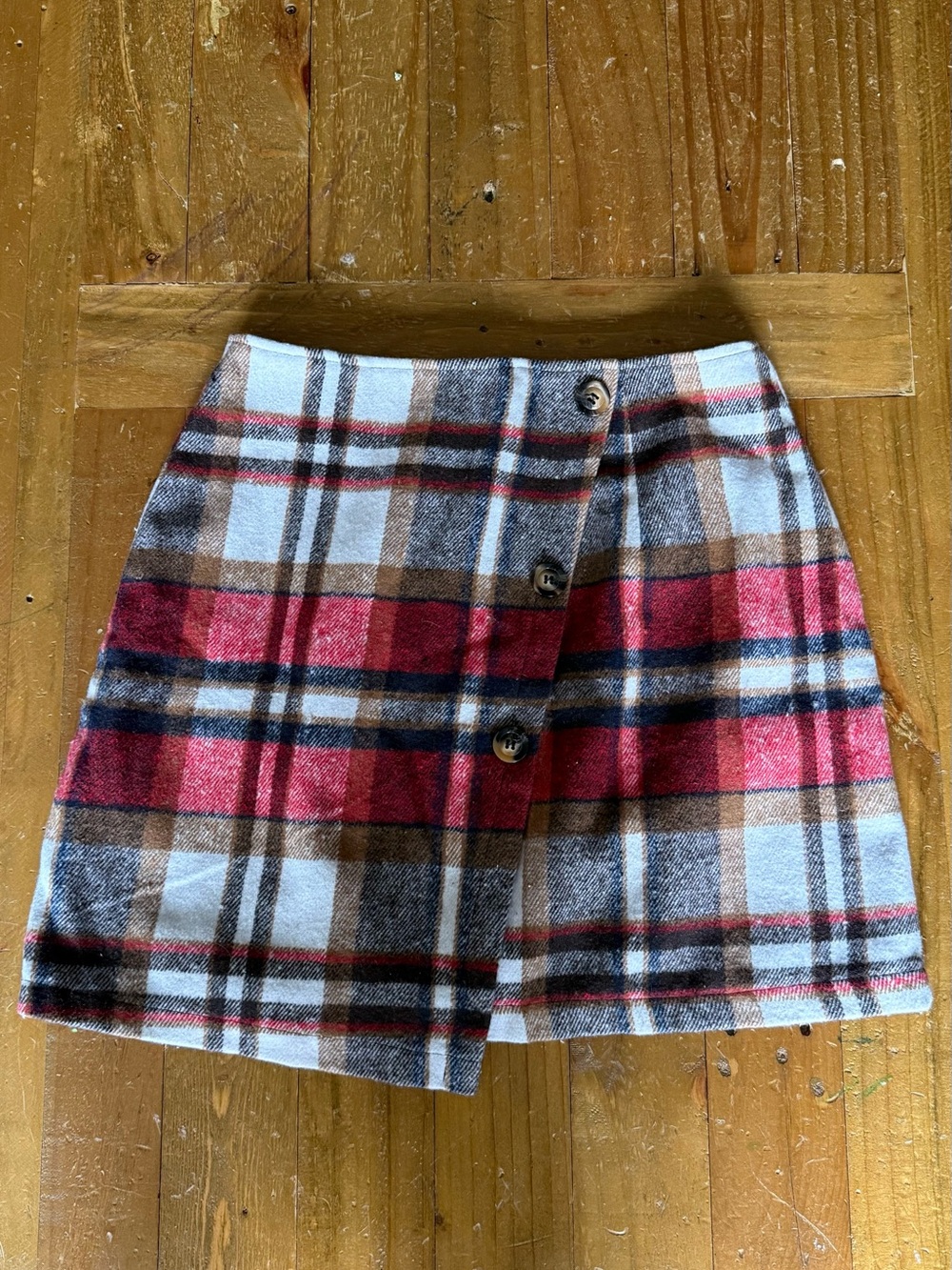 Plaid wool skirt